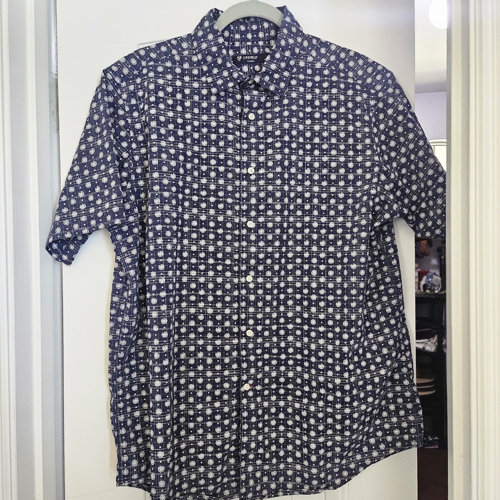 Daniel Cremieux Navy and White Geometric Shirt
